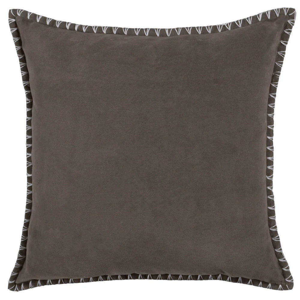 Voyage Maison Stitch Embroidered Cushion - Iron Grey