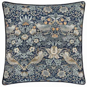 Morris & Co. Strawberry Thief Piped Jacquard Cushion - Indigo