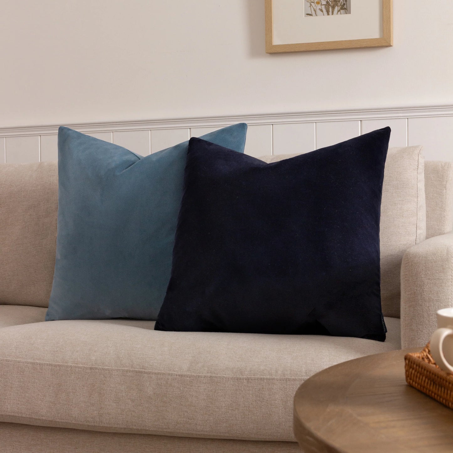 Sunningdale Velvet Square Cushion - Navy