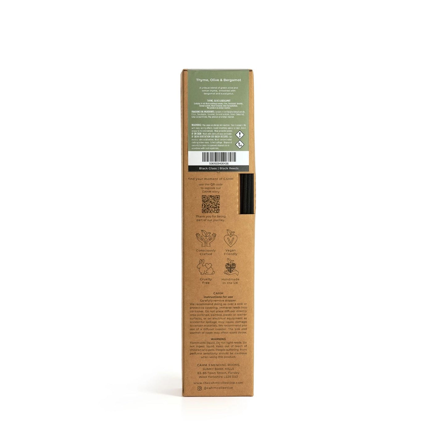CAHM Thyme Olive and Bergamot Black Reed Diffuser