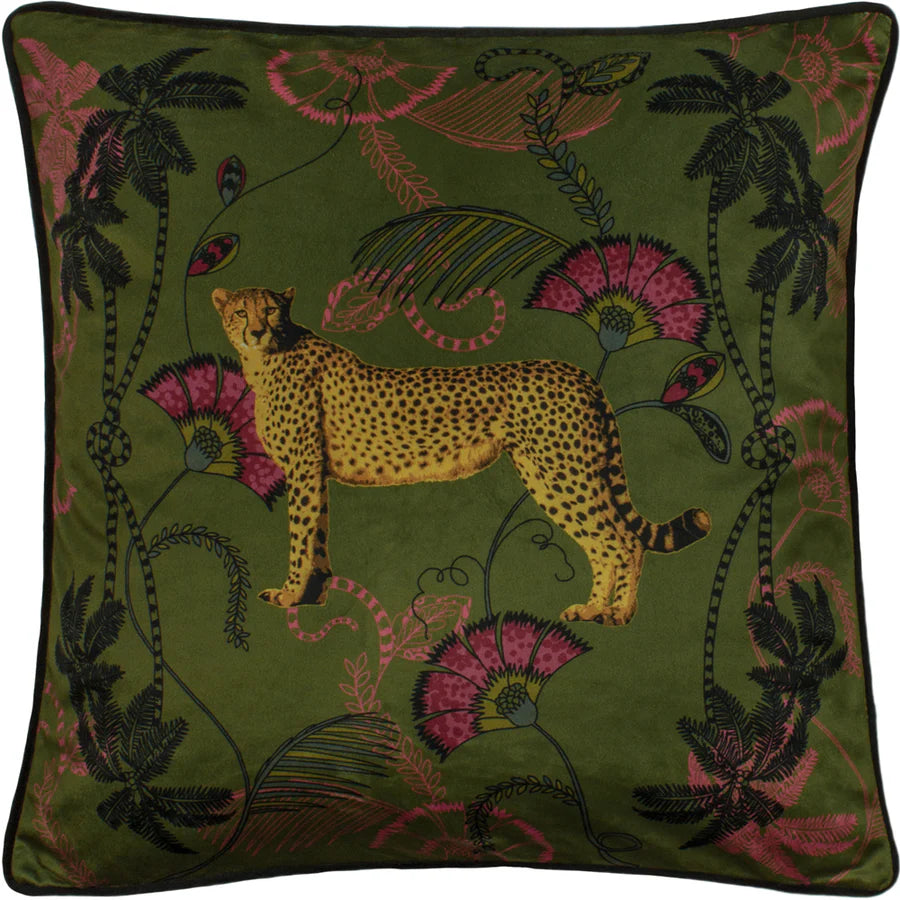 Tropica Cheetah Cushion - Khaki