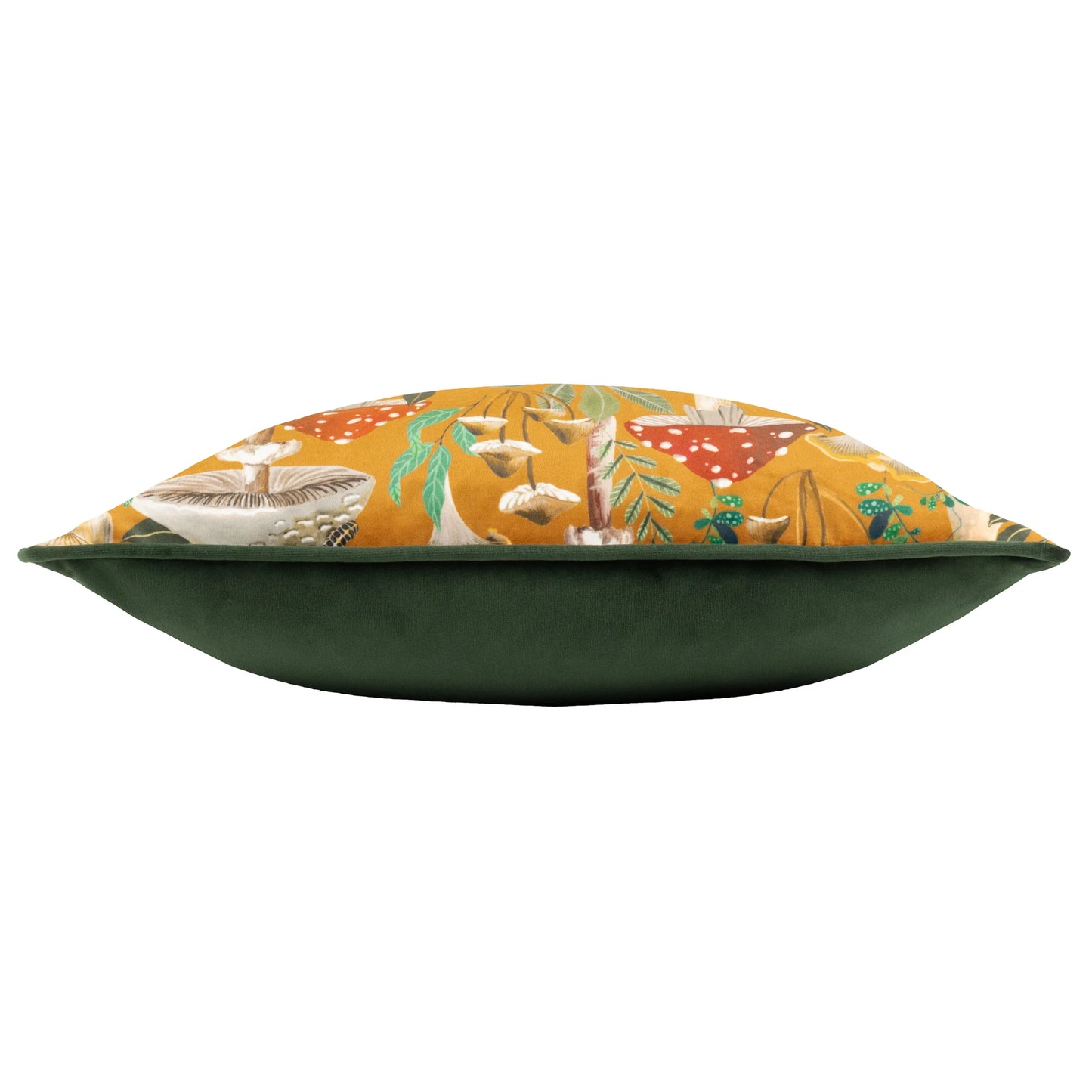 Wild Garden Mushroom Gold Cushion