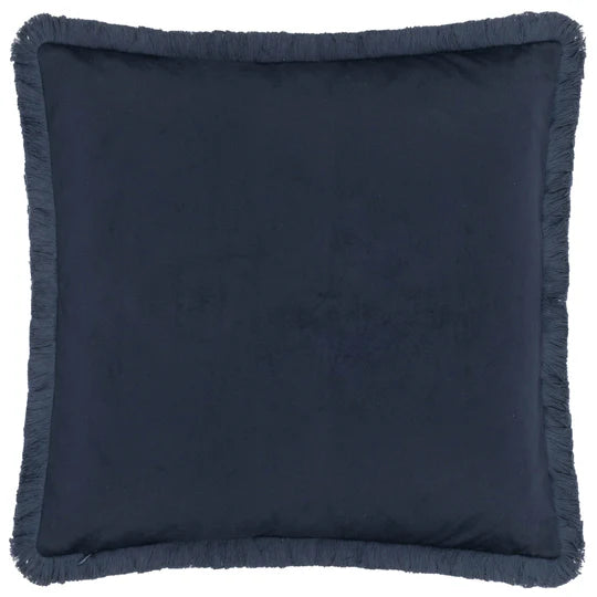 Morris & Co. Strawberry Thief Embroidered Velvet Cushion - Indigo