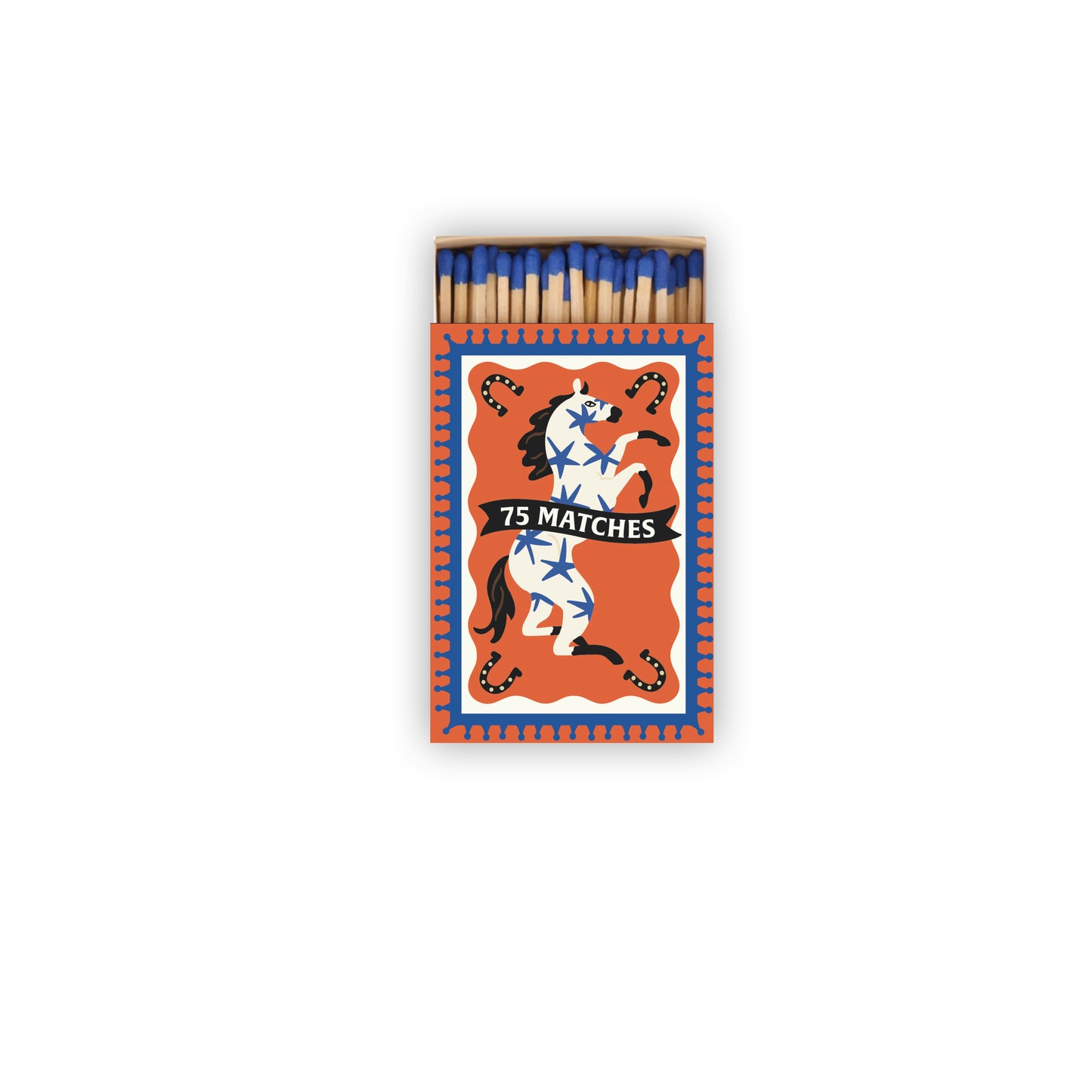 A Dopo Boxed Matches Horse Blue  with 75 Matches