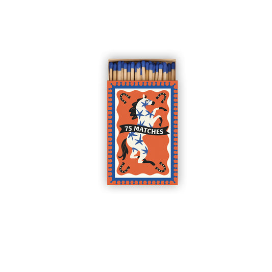 A Dopo Boxed Matches Horse Blue  with 75 Matches