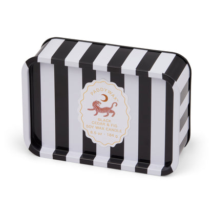 A Dopo Tiger Printed Tin Candle - Black Cedar & Fig