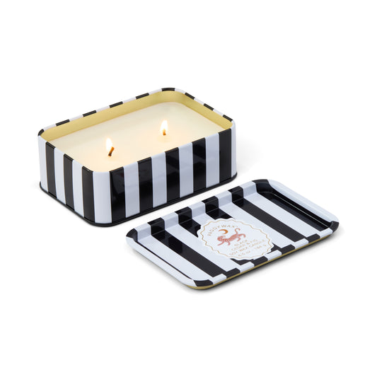 A Dopo Tiger Printed Tin Candle - Black Cedar & Fig