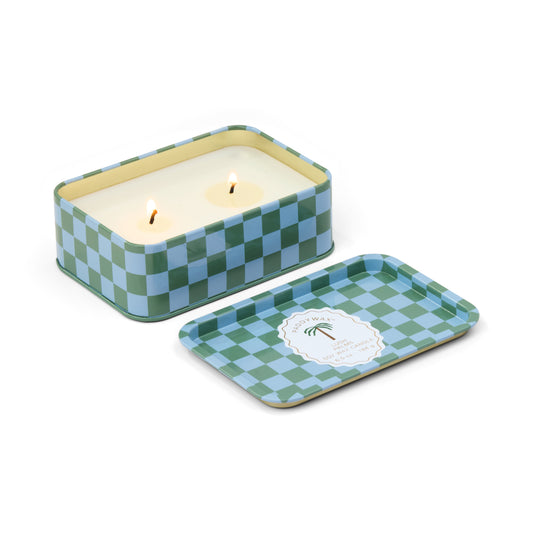 A Dopo Palm Printed Tin Candle - Lush Palms
