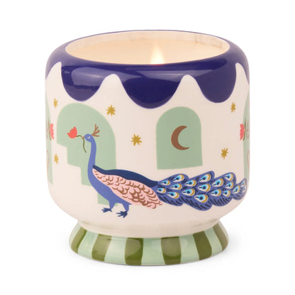 A Dopo "Peacock" Ceramic Candle - Misted Lime
