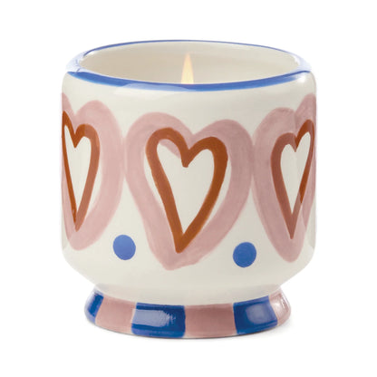 A Dopo Hearts Ceramic Candle - Rosewood Vanilla