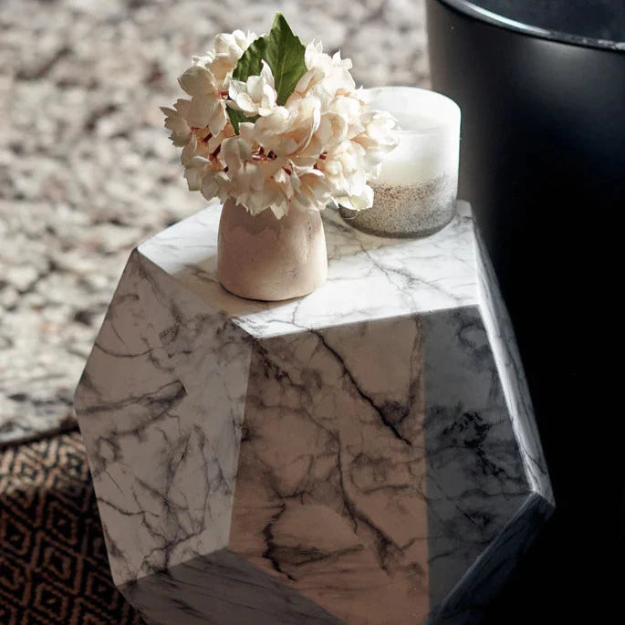 Abigail Ahern Vita Marble Geometric Side Table