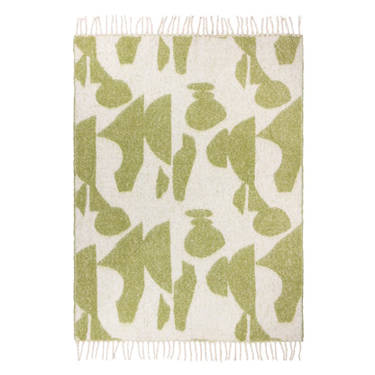 Abstract Olive Throw Blanket