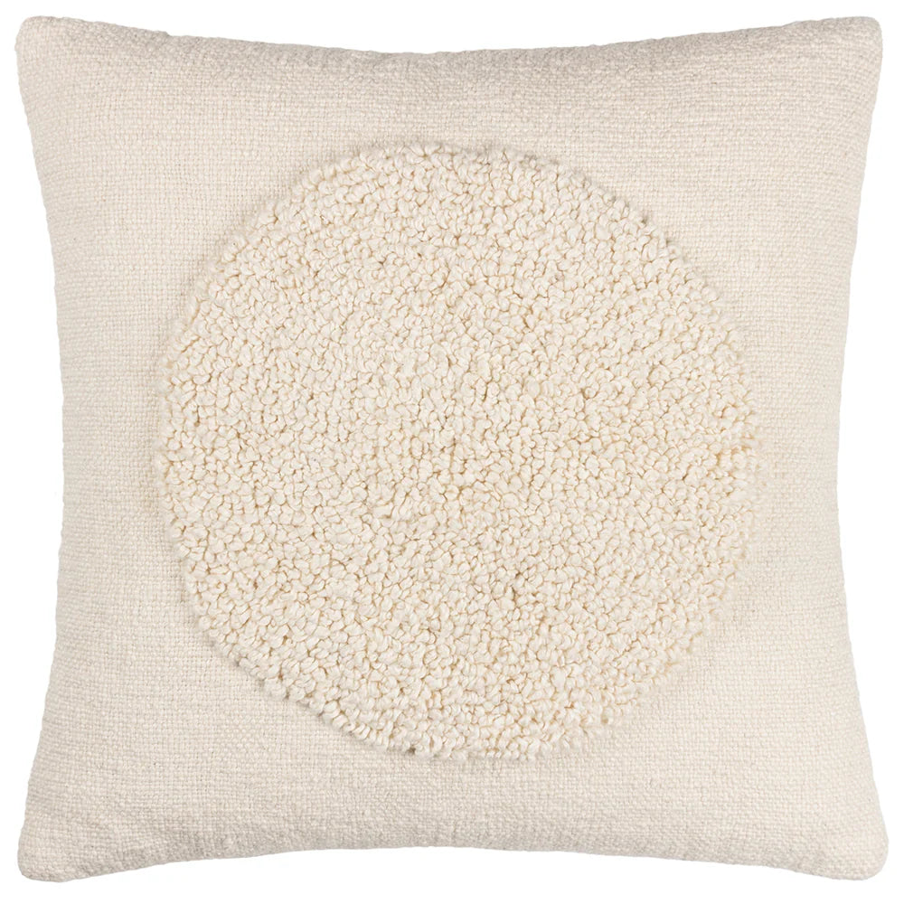 Almo Boucle Circle Cushion in Ecru