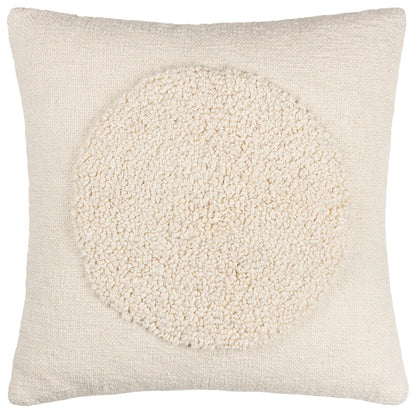 Almo Boucle Circle Cushion in Ecru
