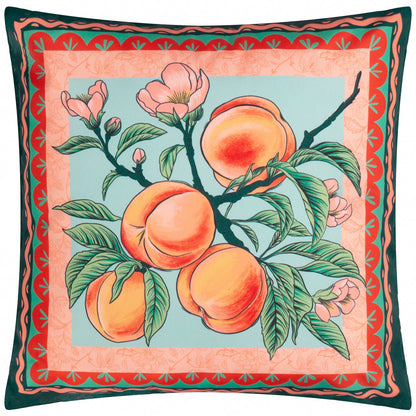 Anemone Peaches Printed Outdoor Cushion - Multicolour