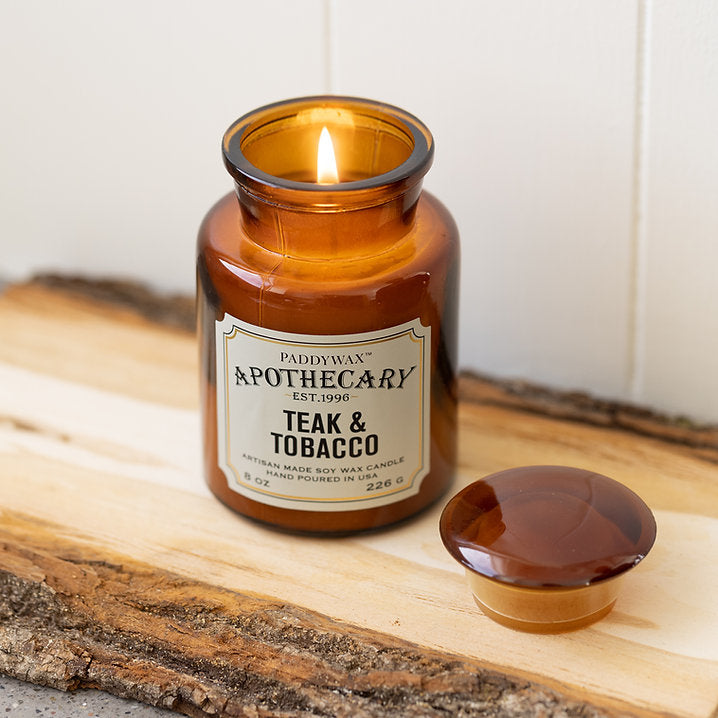 Apothecary Glass Jar Candle - Teak + Tobacco