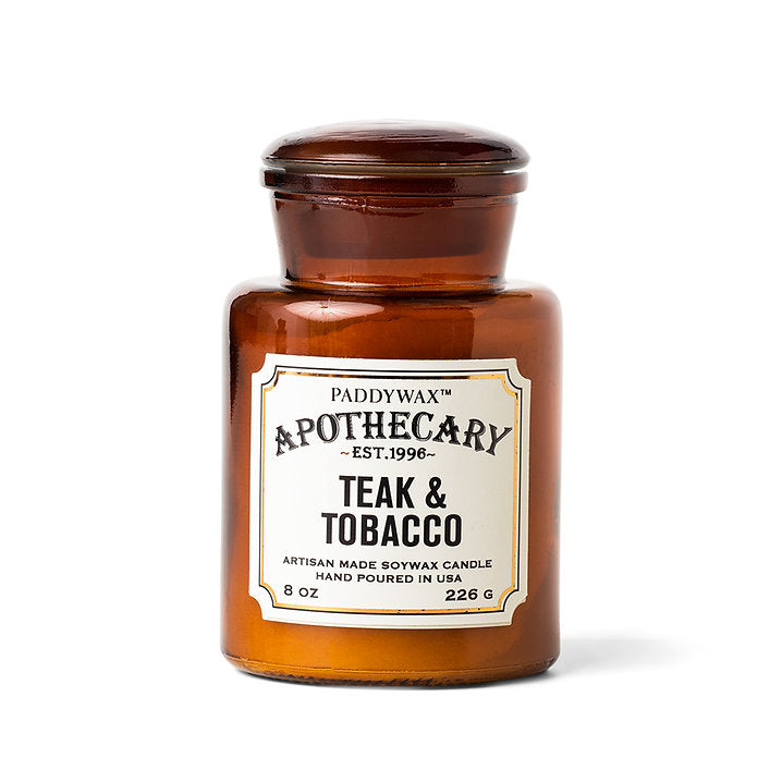 Apothecary Glass Jar Candle - Teak + Tobacco