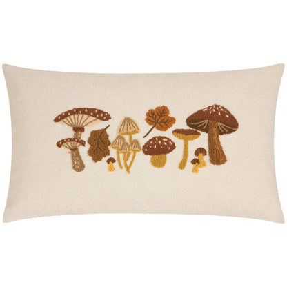 Autumn Forage Natural Bouclé Cushion – Truffle