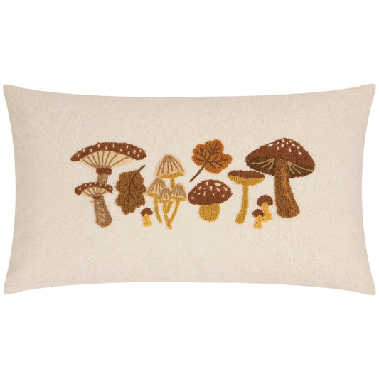 Autumn Forage Natural Bouclé Cushion – Truffle