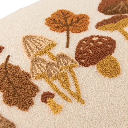 Autumn Forage Natural Bouclé Cushion – Truffle