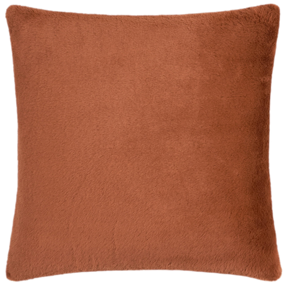 Autumn Trail Leaf Embroidered Faux Fur Cushion - Rust