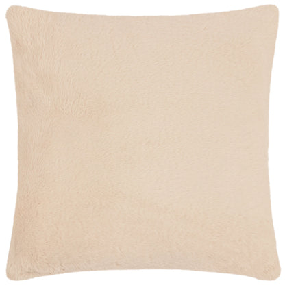 Autumn Pumpkins Embroidered Faux Fur Cushion - Natural