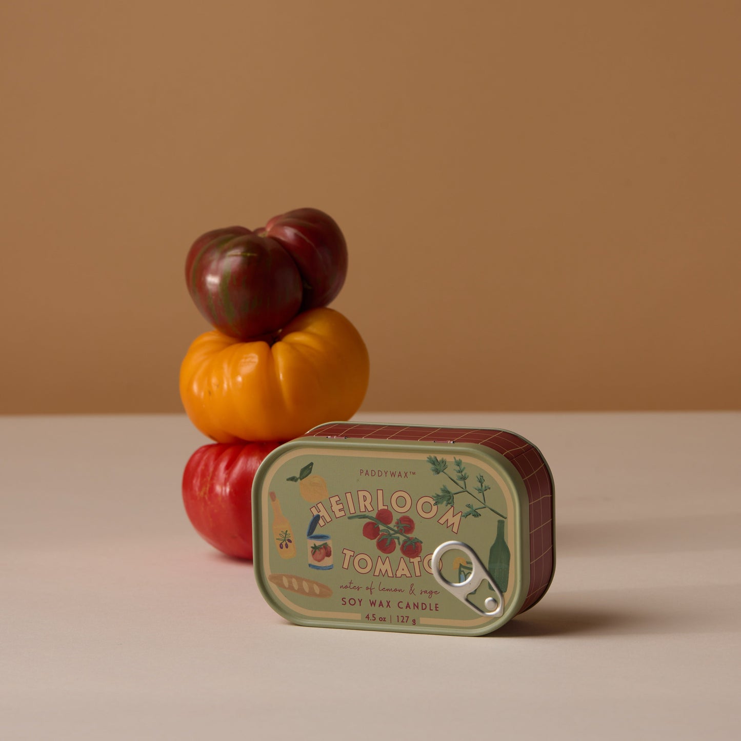 Heirloom Tomato Embossed Bistro Printed Tin Candle