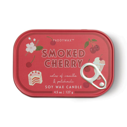 Bistro Cherry Printed Tin Candle - Smoked Cherry