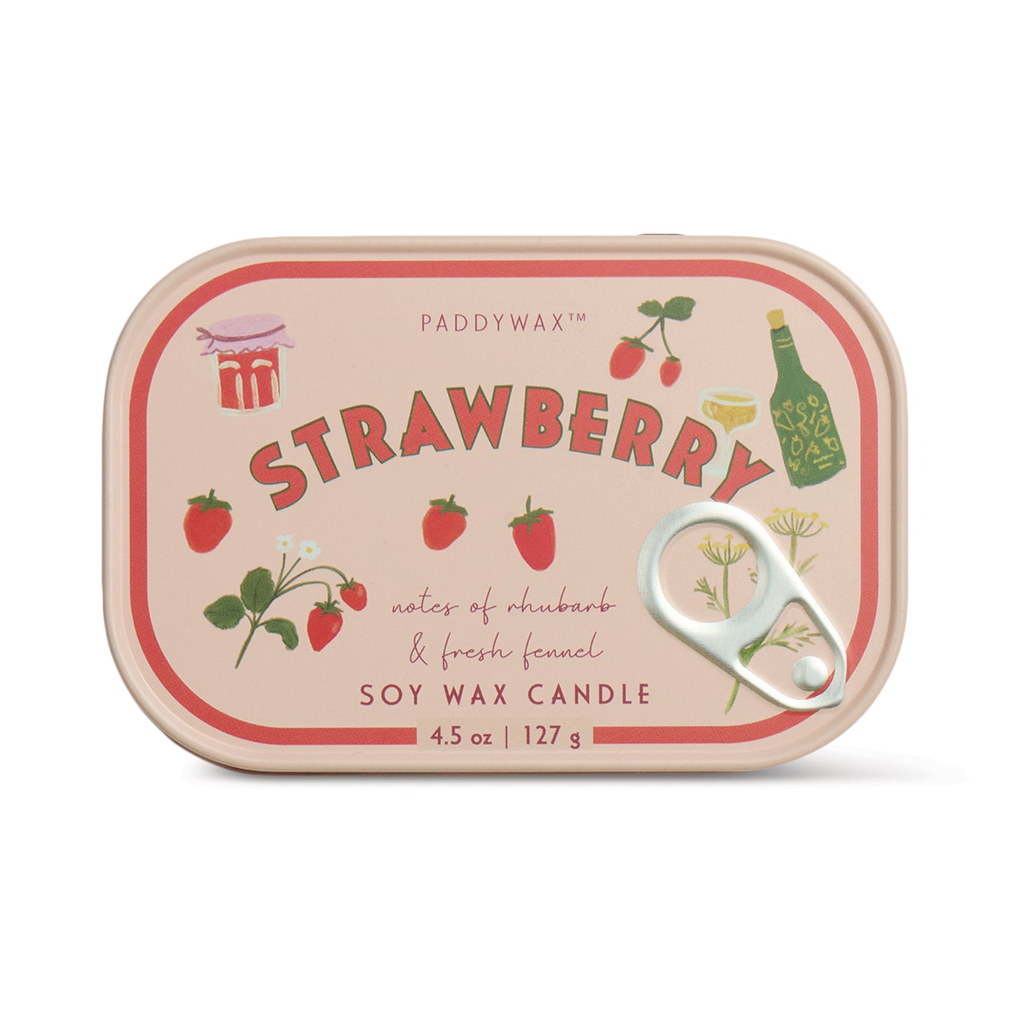 Bistro Strawberry Printed Tin Candle - Strawberry