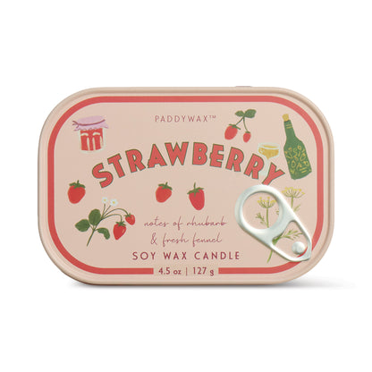 Bistro Strawberry Printed Tin Candle - Strawberry