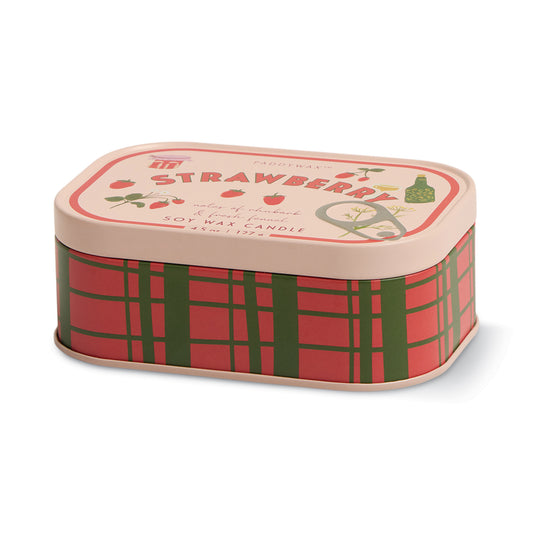 Bistro Strawberry Printed Tin Candle - Strawberry