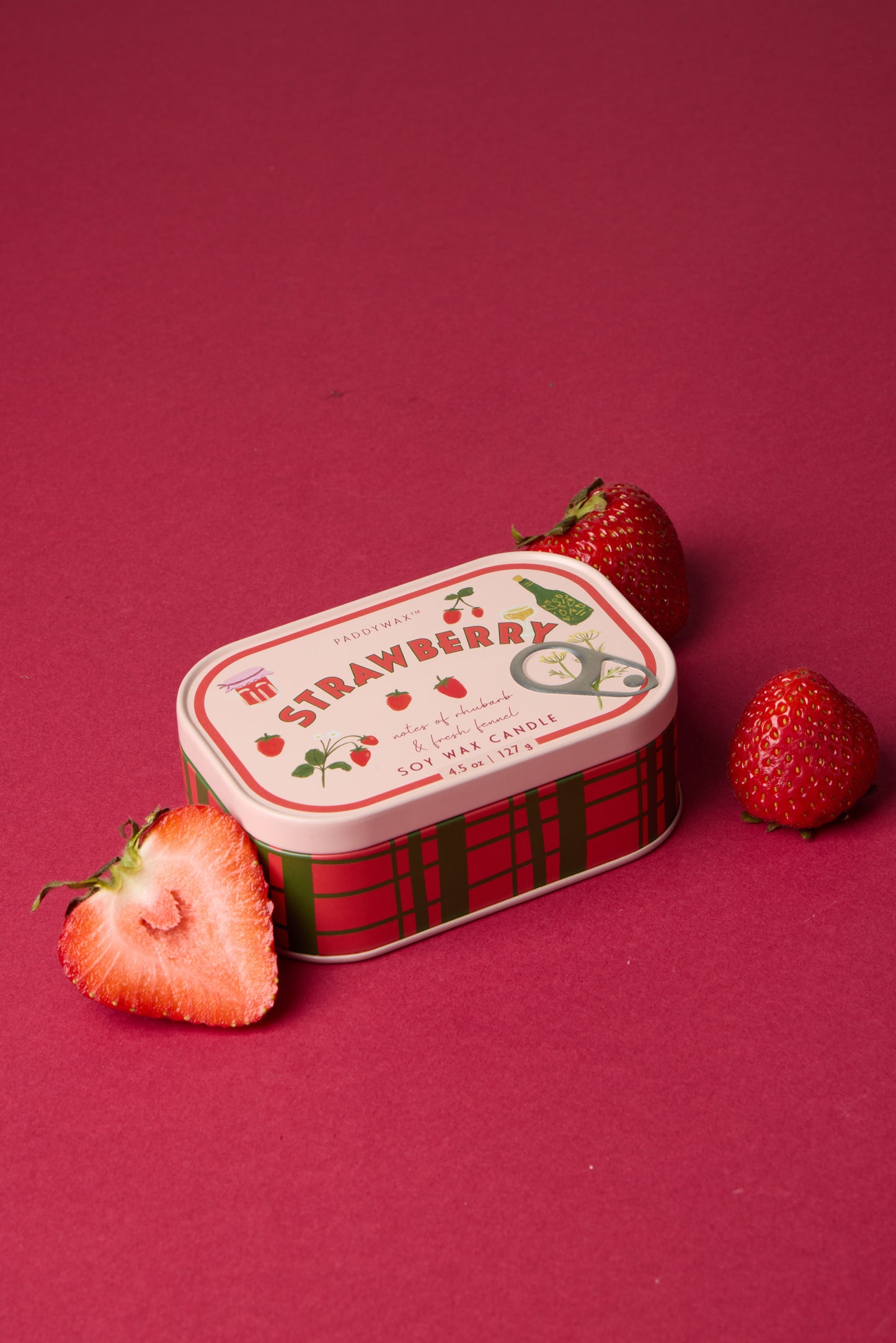 Bistro Strawberry Printed Tin Candle - Strawberry