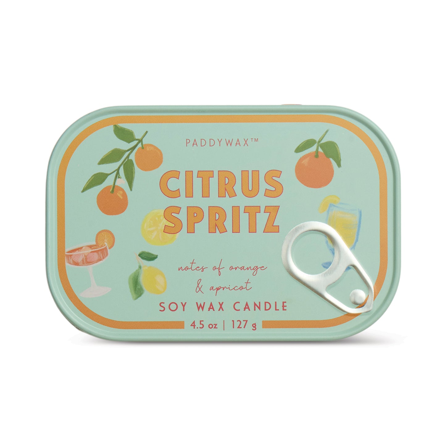 Bistro Orange Printed Tin Candle - Orange Citrus Spritz
