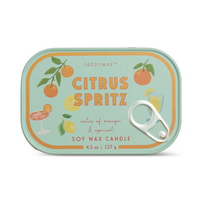 Bistro Orange Printed Tin Candle - Orange Citrus Spritz