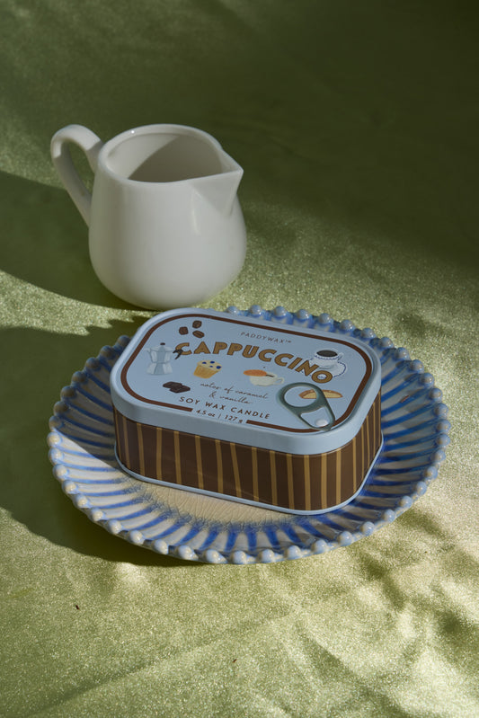 Bistro Cappuccino Printed Tin Candle - Chocolate & Cherry