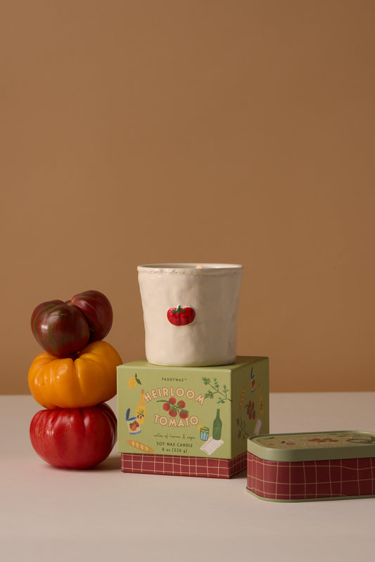 Bistro Heirloom Tomato Embossed Ceramic Boxed Candle