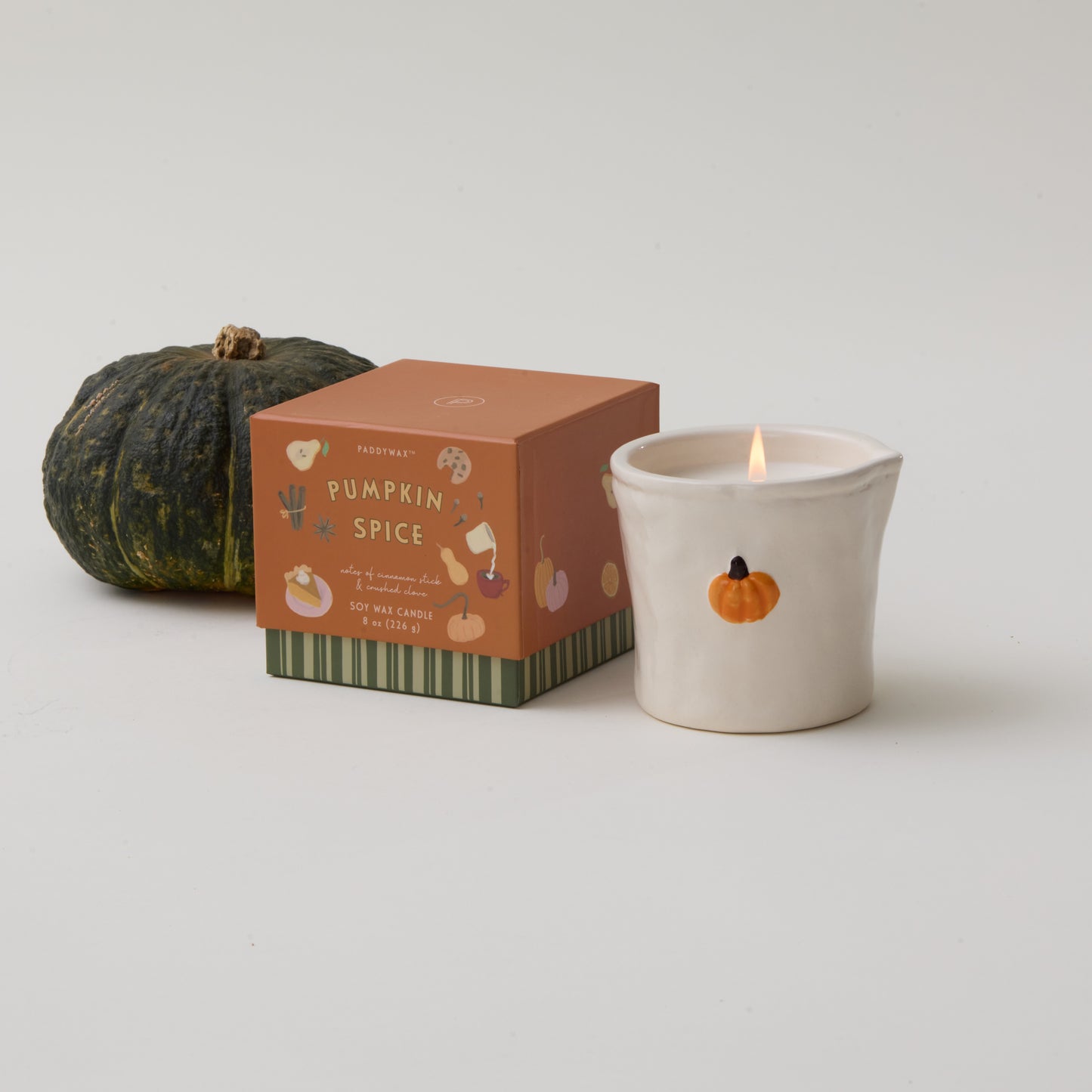 Bistro Pumpkin Embossed Ceramic Candle - Pumpkin Spice