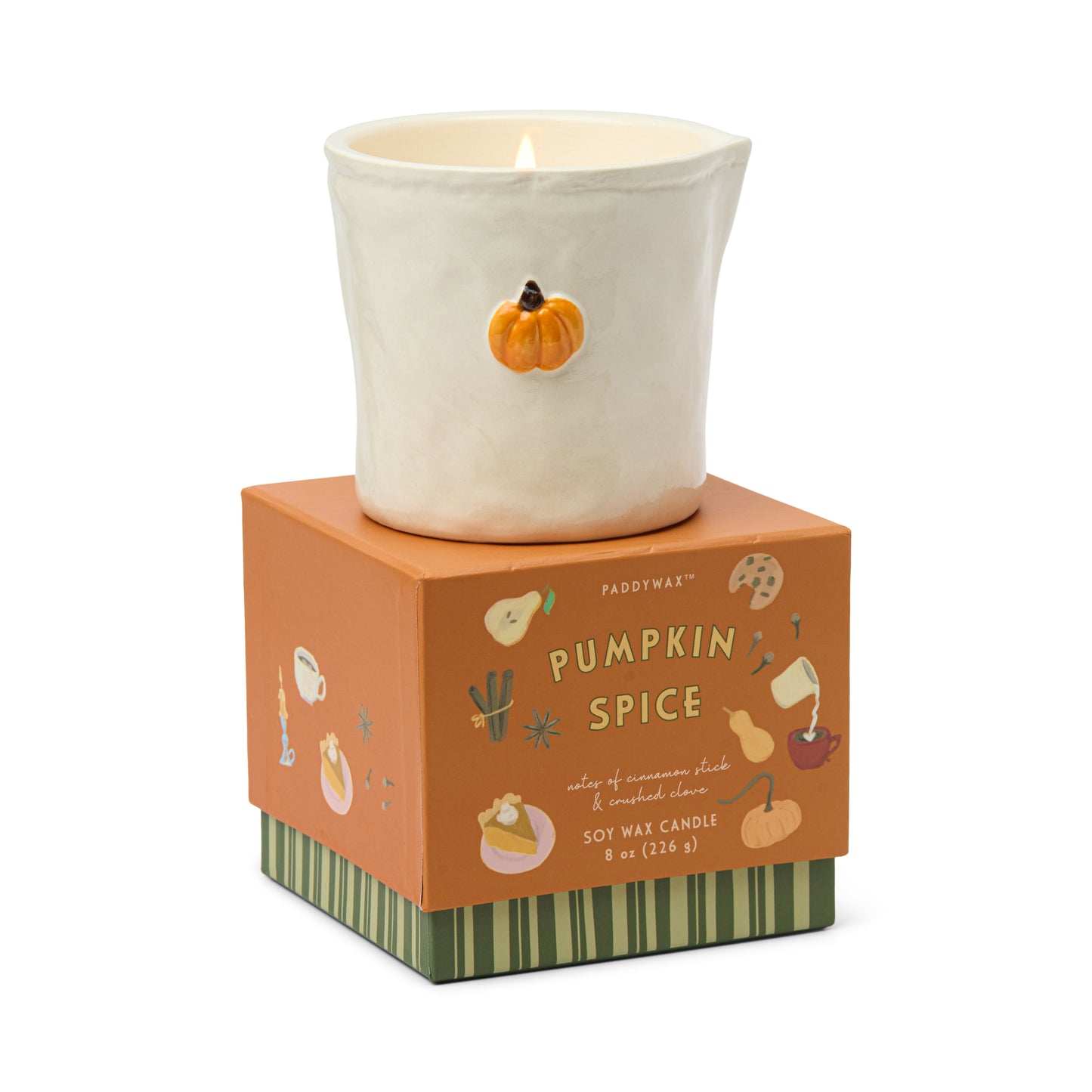 Bistro Pumpkin Embossed Ceramic Candle - Pumpkin Spice