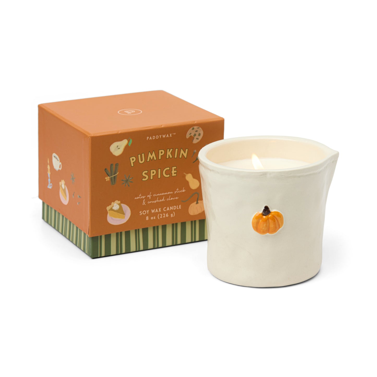 Bistro Pumpkin Embossed Ceramic Candle - Pumpkin Spice
