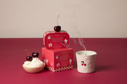 Bistro Cherry Printed Tin Candle - Smoked Cherry