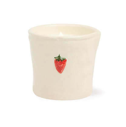Bistro Strawberry Embossed Ceramic Candle - Strawberry