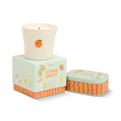 Bistro Orange Embossed Ceramic Candle - Citrus Spritz