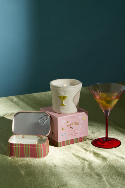 Bistro Martini Embossed Ceramic Candle - Lemon & Violet