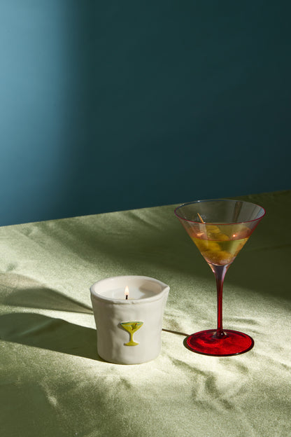 Bistro Martini Embossed Ceramic Candle - Lemon & Violet