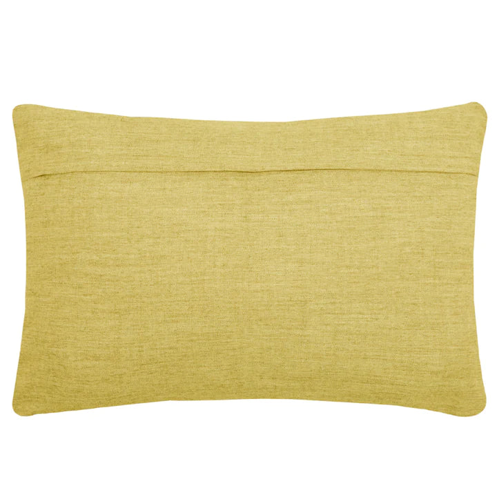 Bamboo Embroidered Cushion Mustard