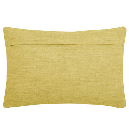 Bamboo Embroidered Cushion Mustard