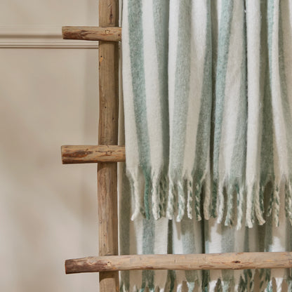 Beechwood Woven Green Stripe Throw