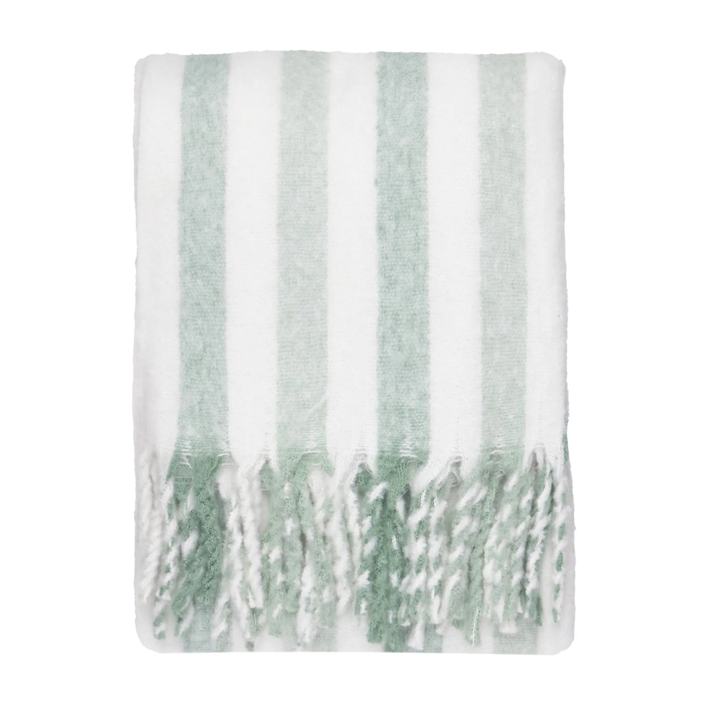 Beechwood Woven Green Stripe Throw