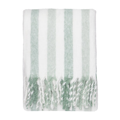 Beechwood Woven Green Stripe Throw