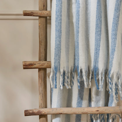 Beechwood Woven Blue Stripe Throw